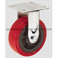 4-дюймовый сверхпрочный Красный PU Фикчированный Рицинус колеса